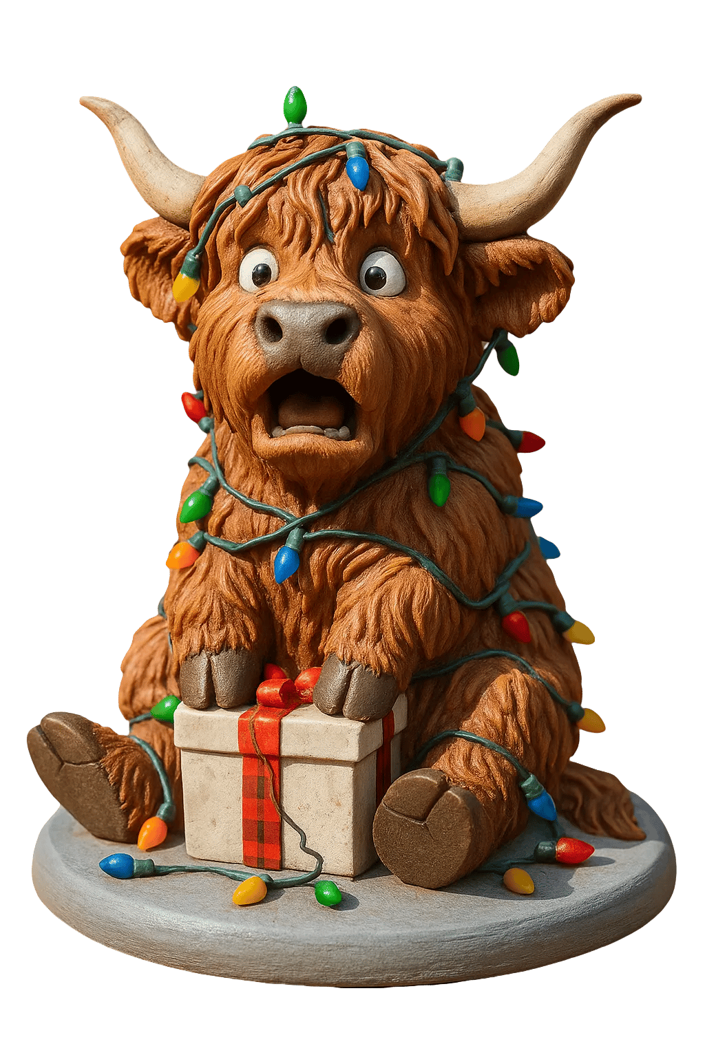 🐮Highland Kalyender 2025🎄✨ - 3D Håndlavet Highland Cow Dukke (24 stk.)