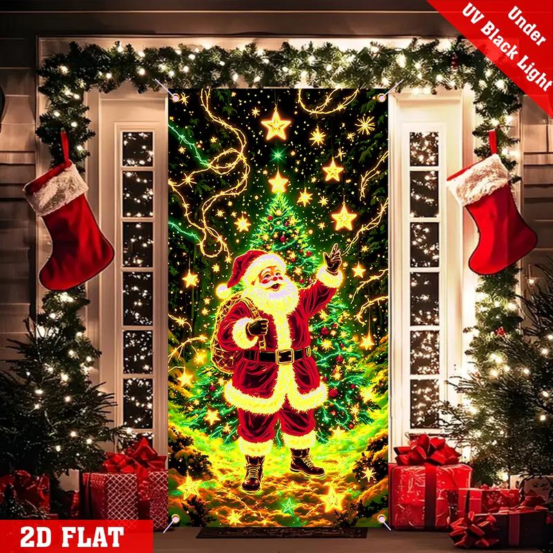 Fluorescent Christmas Door Cover Party Banner