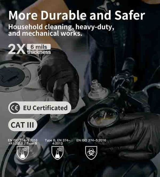 100/50PCS Black Nitrile Disposable Glove