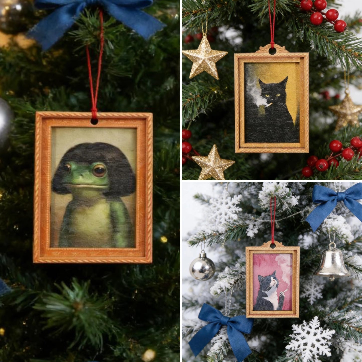 Quirky Framed Holiday Ornaments