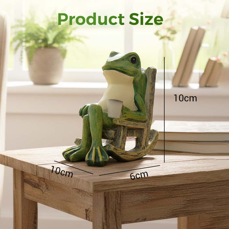 ⏰Solar-powered rocking frog chair ornamen