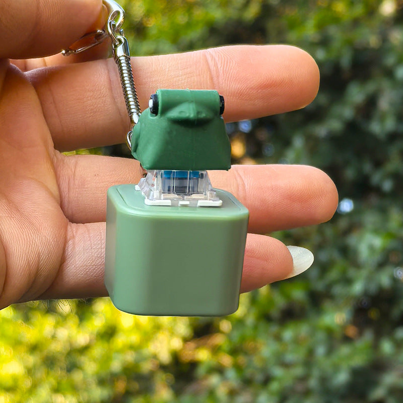 Fun keychain with sound button and light to relieve stress