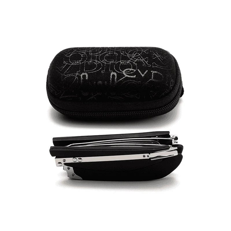 👓Folding reading glasses with blue light filter and cas