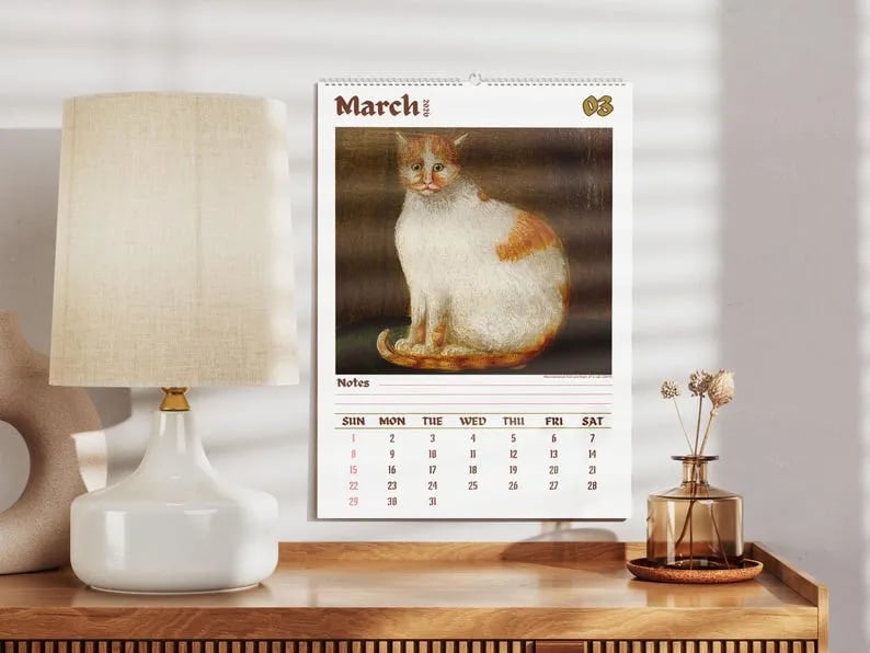 🔥Last Day 49% OFF - 🗓️🎨 Meet the Weird Cats in Renaissance Paintings 2026 Calendar
