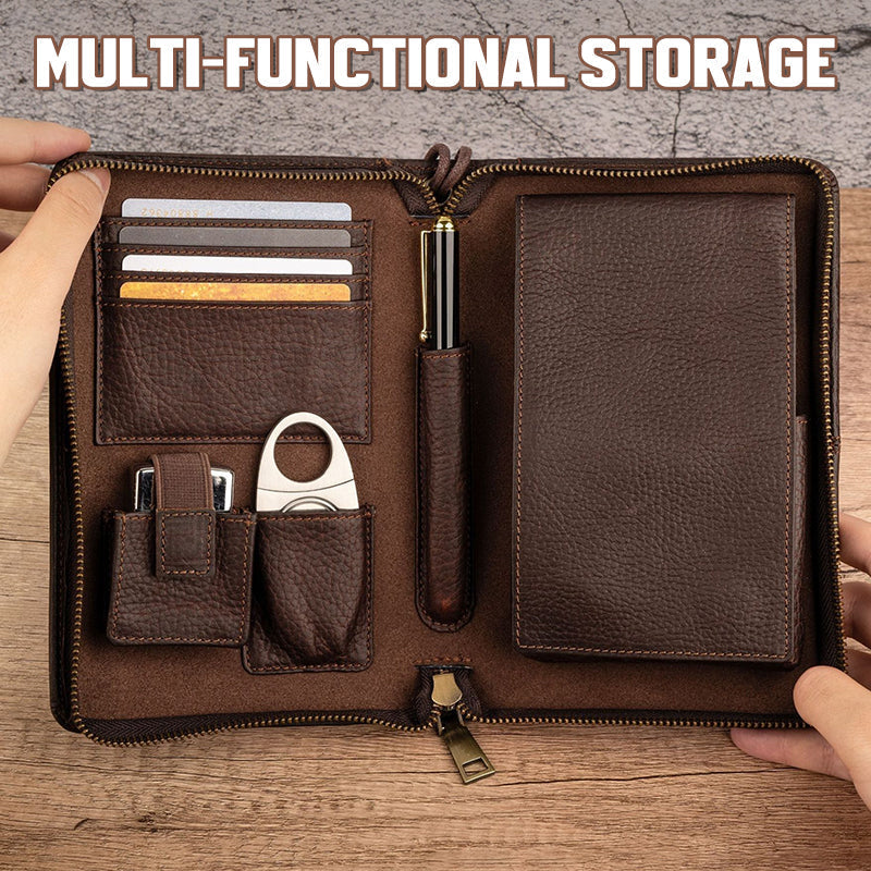 🏆 Portable cigar box with vintage motif and litchi pattern