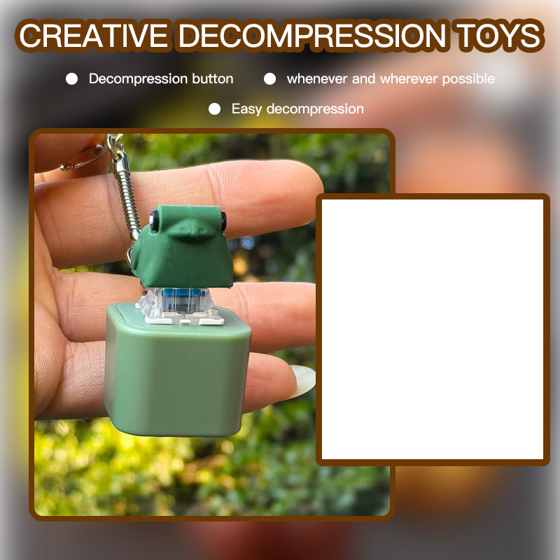 Fun keychain with sound button and light to relieve stress