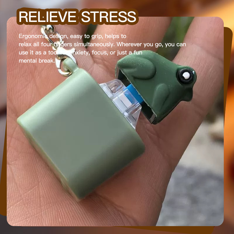 Fun keychain with sound button and light to relieve stress