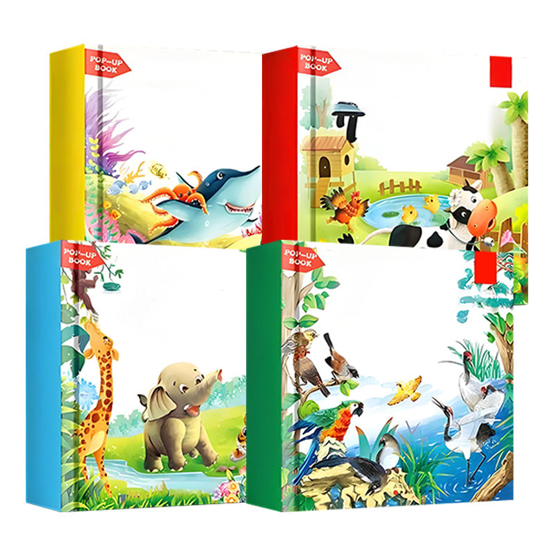 Pop-up book with animal motifs for children