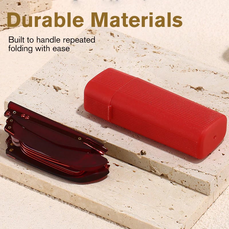 👓Folding reading glasses with blue light filter and cas