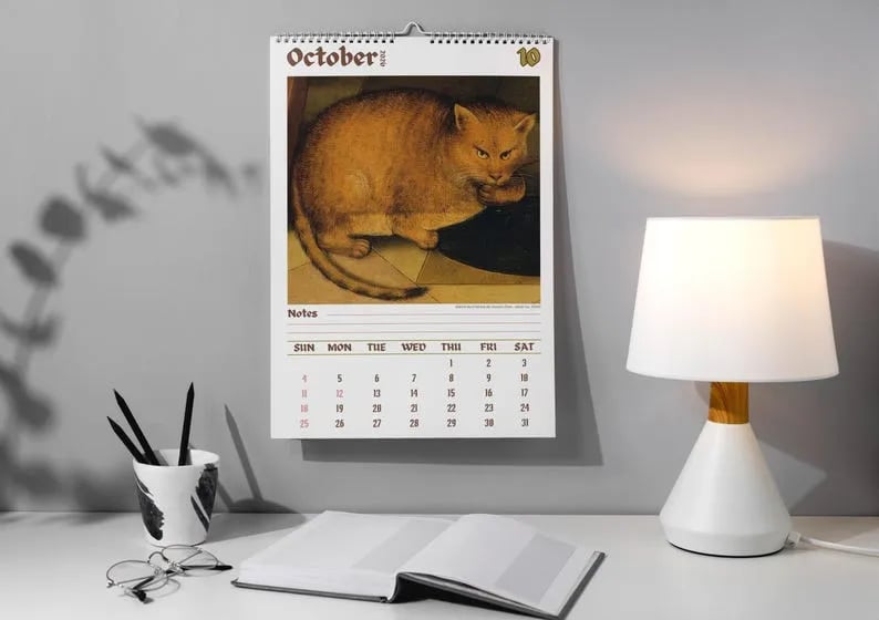 🔥Last Day 49% OFF - 🗓️🎨 Meet the Weird Cats in Renaissance Paintings 2026 Calendar