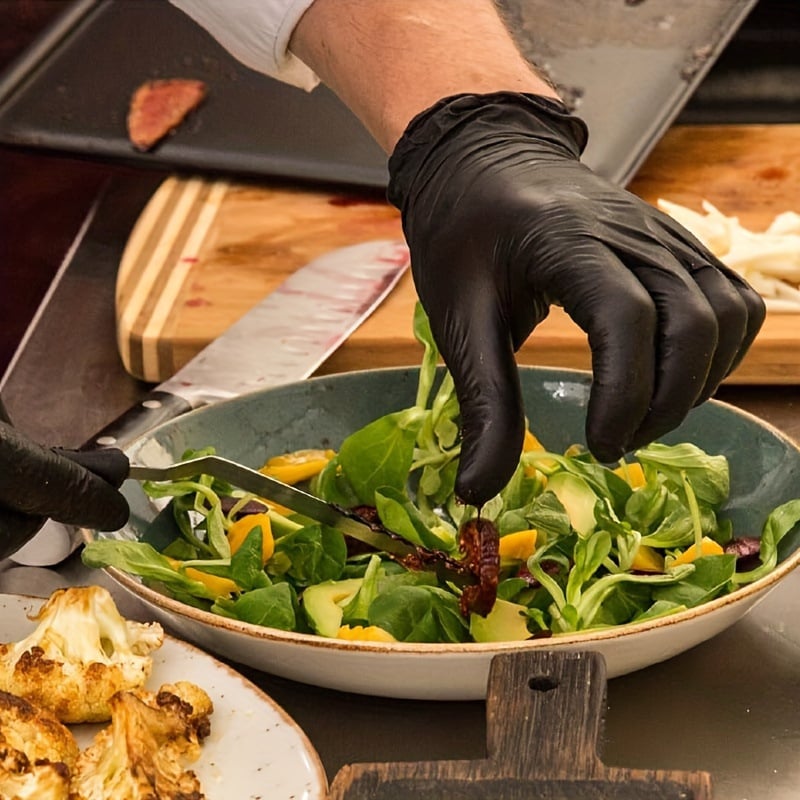 100/50PCS Black Nitrile Disposable Glove