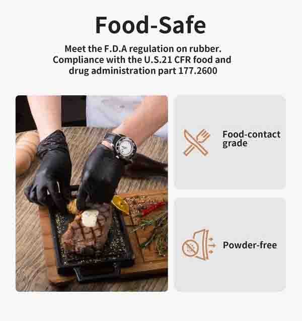 100/50PCS Black Nitrile Disposable Glove