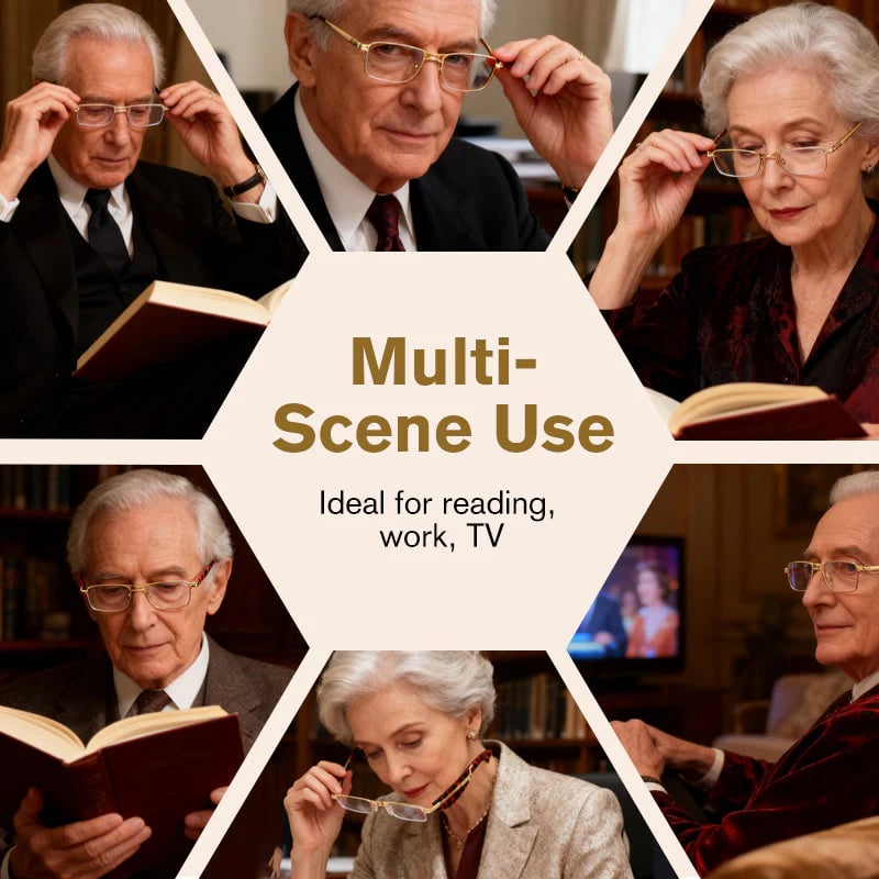 👓Folding reading glasses with blue light filter and cas