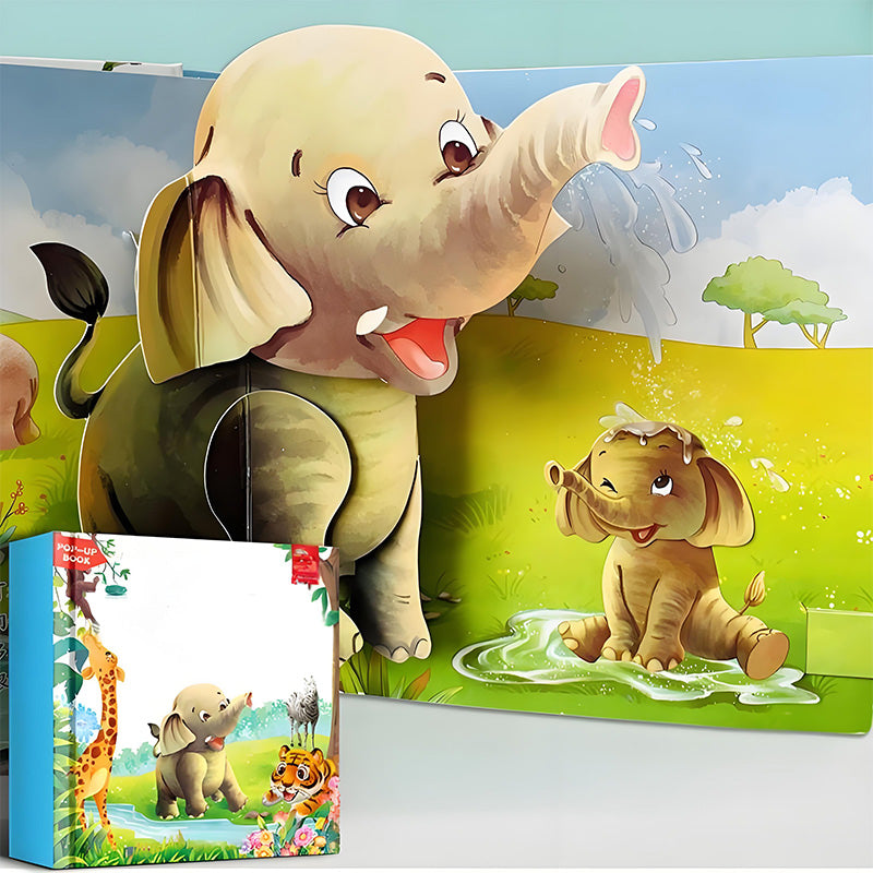 Pop-up book with animal motifs for children