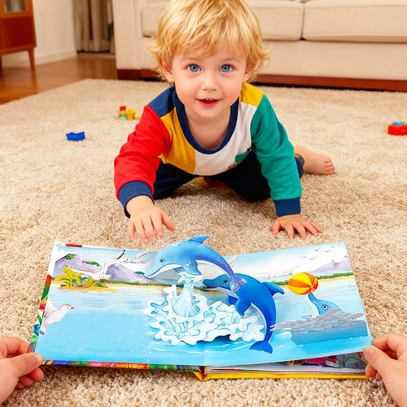 Pop-up book with animal motifs for children