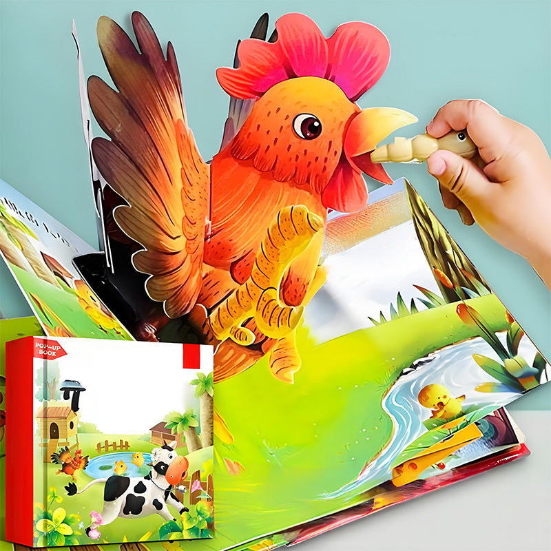 Pop-up book with animal motifs for children