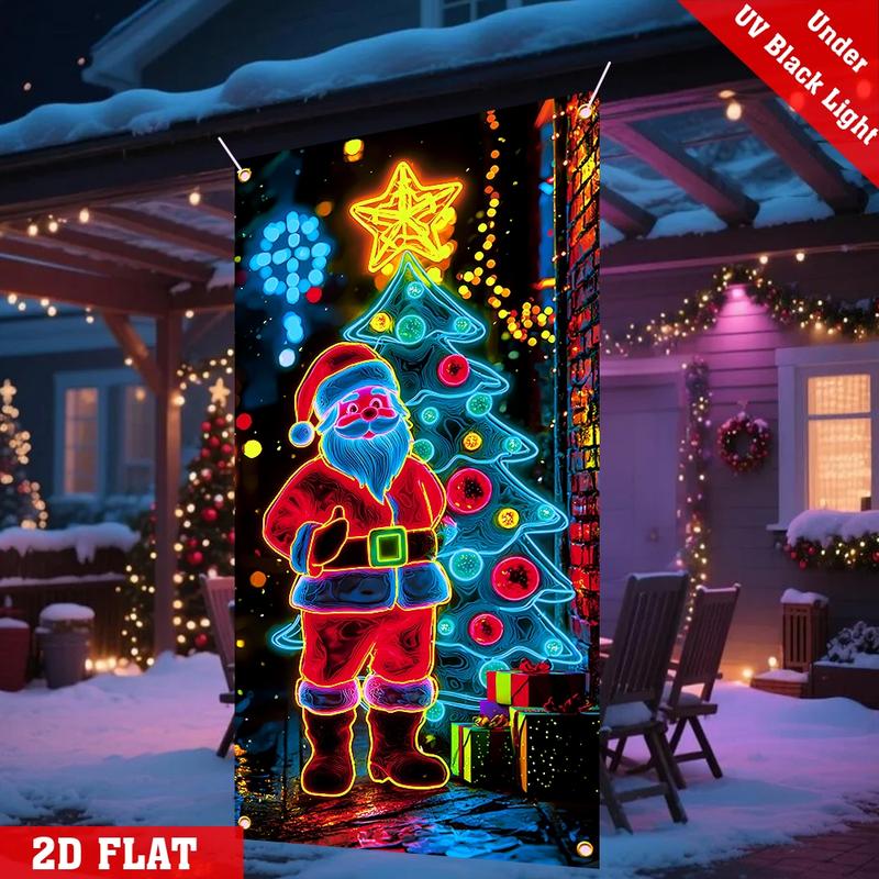 Fluorescent Christmas Door Cover Party Banner