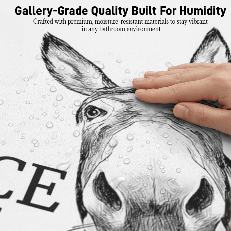 The cheeky "Nice Ass" donkey bathroom canvas art Hidden humour for pure jo