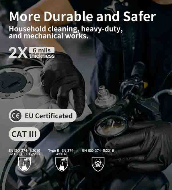 100/50PCS Black Nitrile Disposable Glove