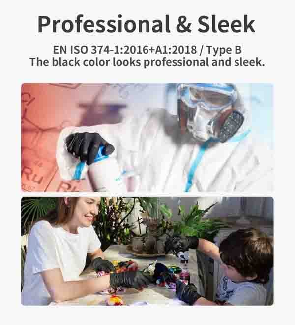 100/50PCS Black Nitrile Disposable Glove