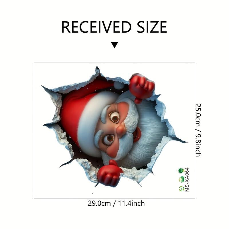 🎄3D Wall-Breaking Santa Claus Sticker🎅