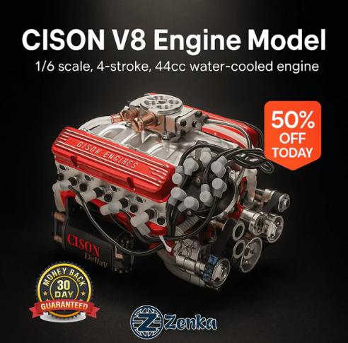 🔥 Small internal combustion engine model V8 OHV gasoline engine model assembly kit