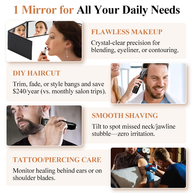 🔥360° Folding Self Haircut & Makeup Mirror