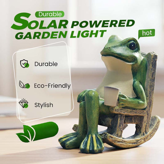 ⏰Solar-powered rocking frog chair ornamen