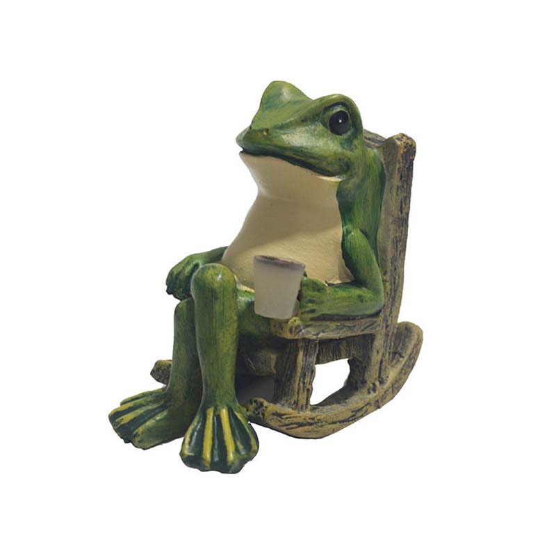 ⏰Solar-powered rocking frog chair ornamen